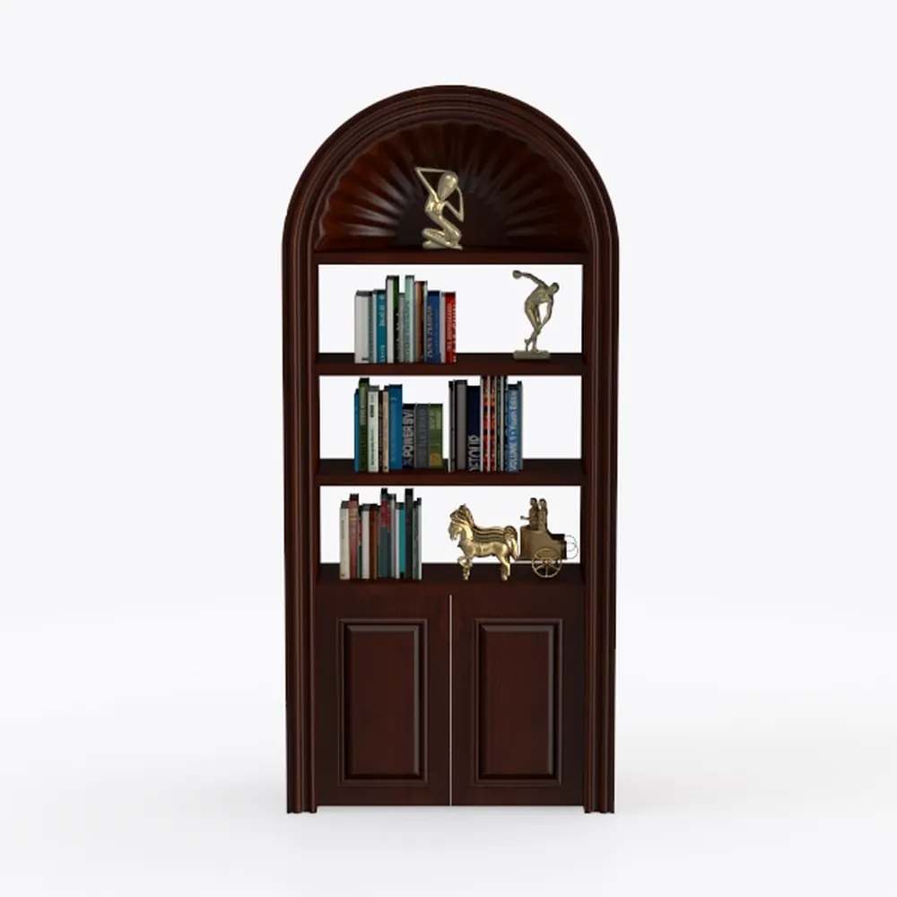 Kitchen Pantry Cabinet, Arched Bookshelf Bookcase 
