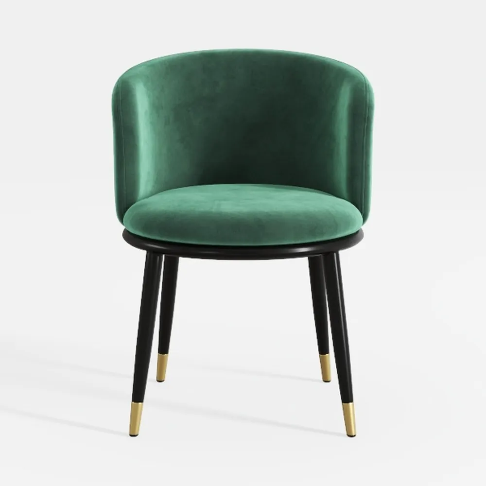 Set of 2 Modern Velvet Swivel Bar Stools Upholster