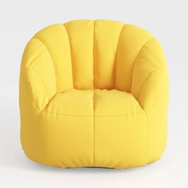 Yellow Fabric Modern Tufted Accent Chair 3D Model