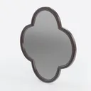 Dark Walnut Quatrefoil Wall Mirror Decorative 3D Model Left 45 Degree View