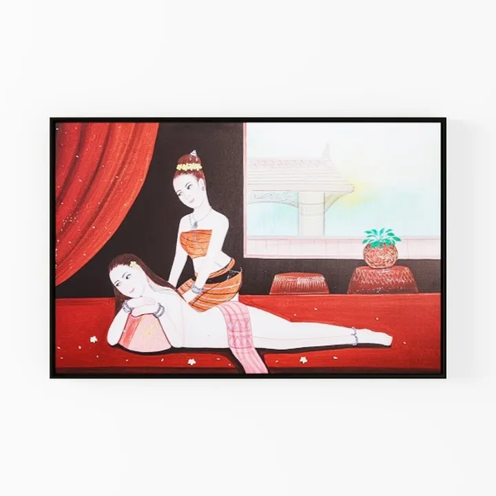 Gold Abstract Wall Art Decor Minimalist Oil