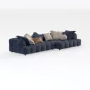 131'' Large Sectional Couches with Chaise Lounge  Right 45 Degree View