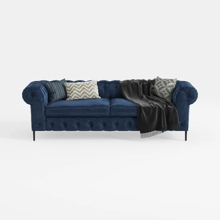 2 Pieces Living Room Set, Velvet Couch