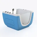 Empava 67" x 30" Whirlpool Bathtub with Light,750W Left 45 Degree View