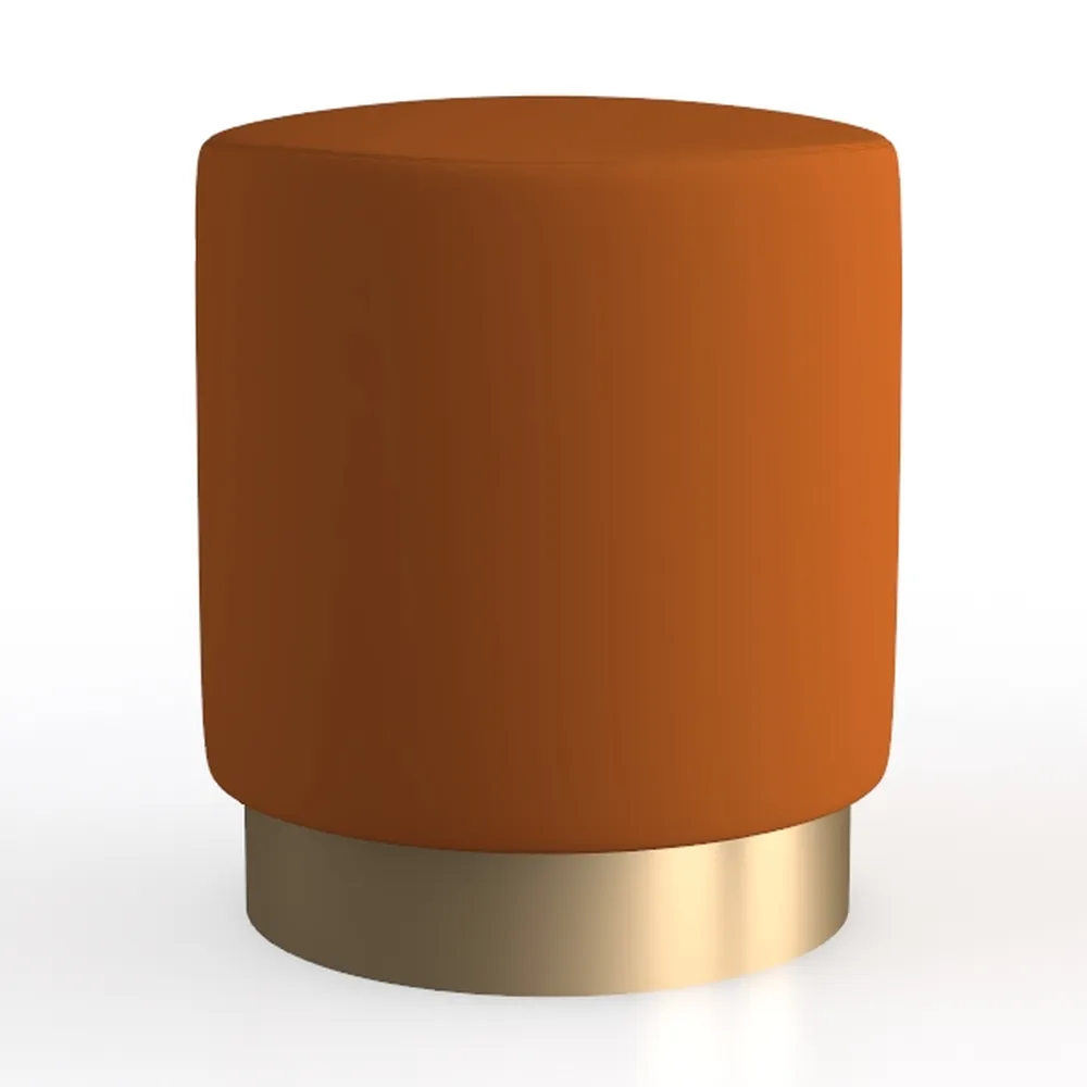 Chaela Blush Pink and Gold Ottoman