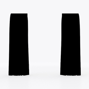 Minimalist Solid Black Wood Tall Cabinet Pair 3D Model
