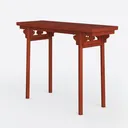 Traditional Solid Wood Console Table with Carved Details 3D Model Left 45 Degree View