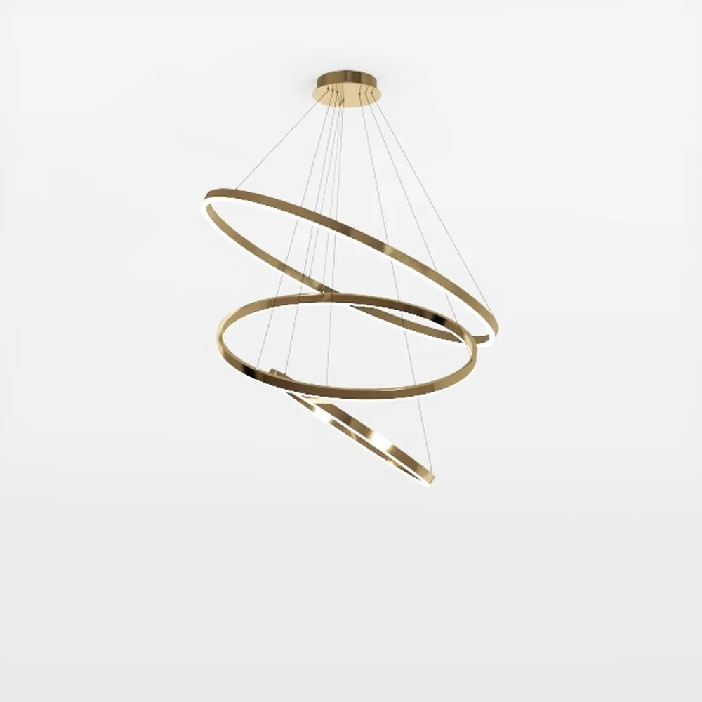 5-Rings Modern LED Chandelier Black Gold Dimmable