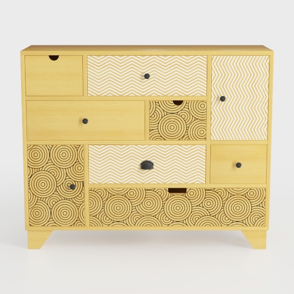 VOPEAK 9 Drawer Dresser for Bedroom, Boho Rattan