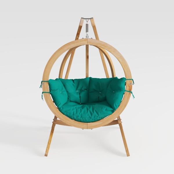 2-Person Egg Swing Chair White Wicker Outdoor Pati