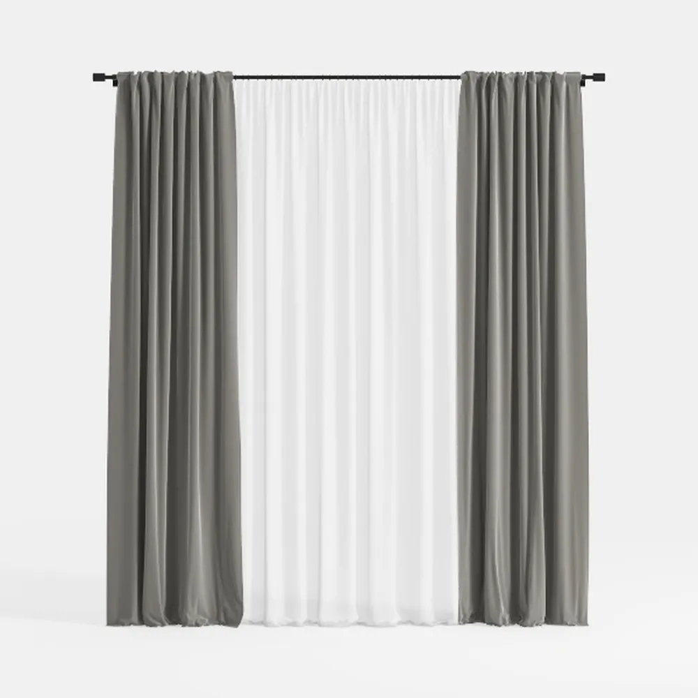 MIULEE Natural Pinch Pleated 100% Blackout Linen