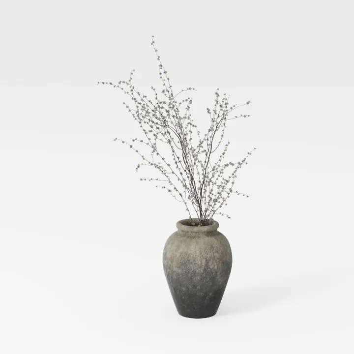 Ceramic Rustic Vase, 9.05 inch Farmhouse Flower