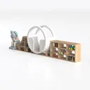 bookcase-Library Left 45 Degree View