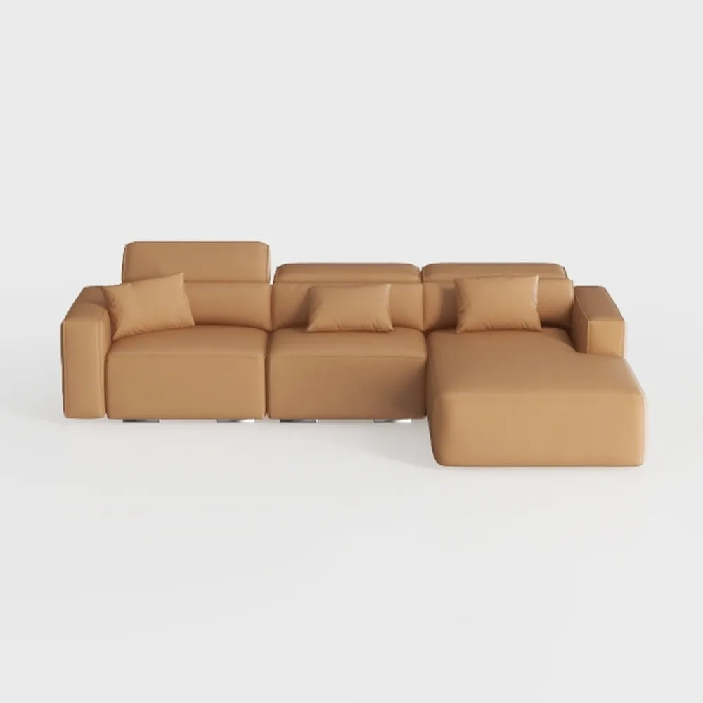 108" Leather Power Reclining Sofa, Modern