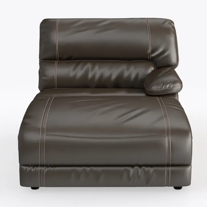 Modern Dark Brown Leather Chaise Lounge 3D Model