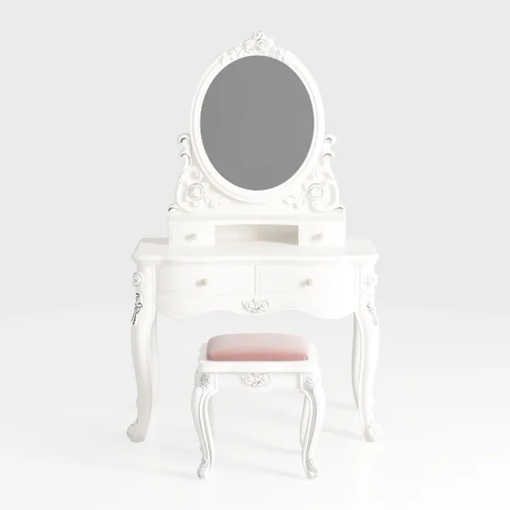 Black Makeup Vanity Set with Mirror Cabinet