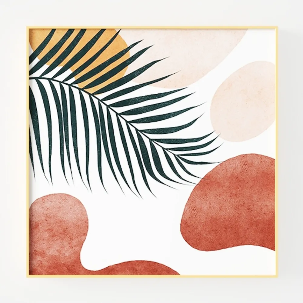 ARTISTIC PATH Abstract Palm Leaves Wall Art