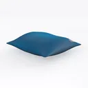 Minimalist Blue Fabric Floor Cushion Throw Pillow 3D Model Left 45 Degree View