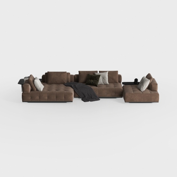 4 Seater Modular Sectional Sofa,L-Shaped Compressi