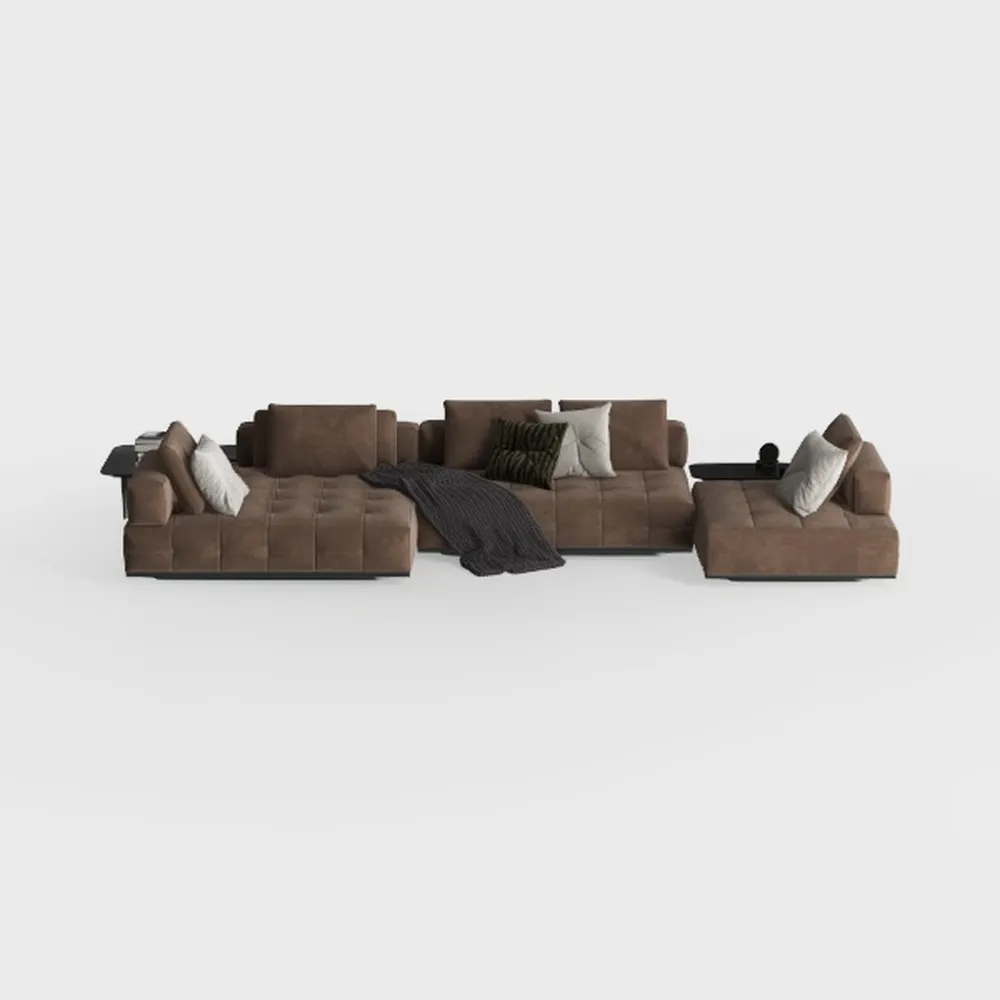 4 Seater Modular Sectional Sofa,L-Shaped Compressi