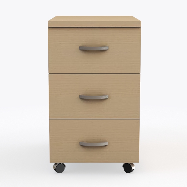 Oak Desk Rolling Drawers