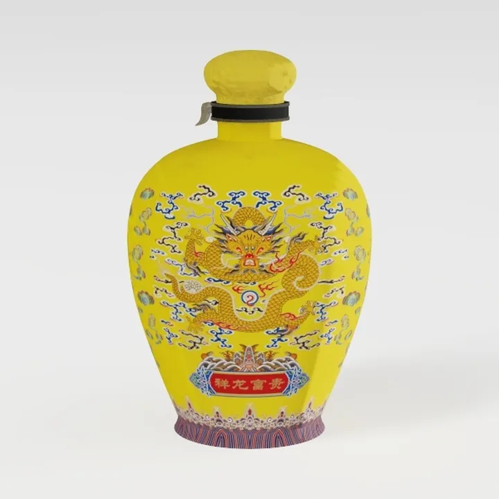 Jingdezhen Ceramics Yellow Peacock Flower Vase New Chinese Home Desktop Arrangement Living Room Decoration Arrangement