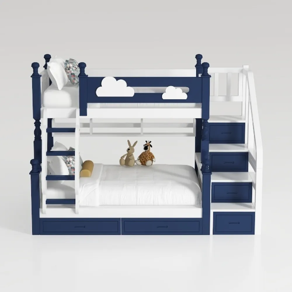 DHP Brady Solid Wood Bunk Beds with Ladder and Gua