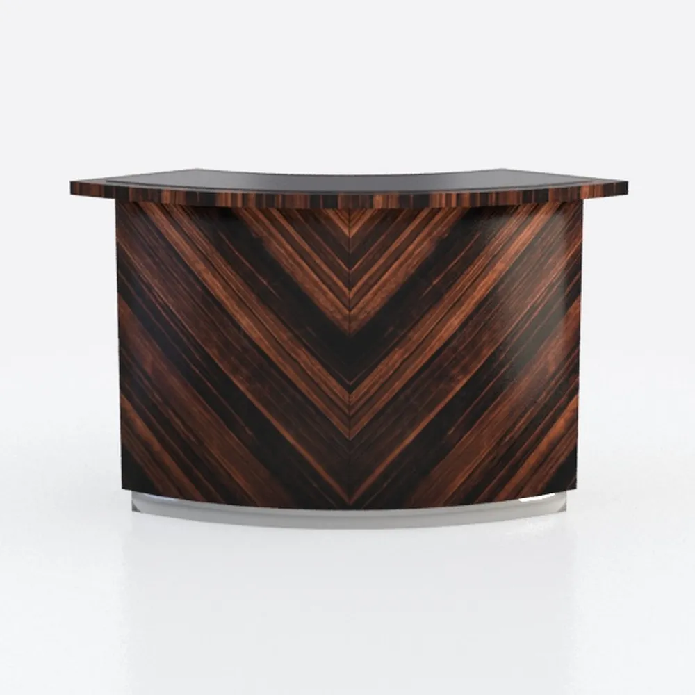 Moderno tavolo da ricevimento a LED, stile minimalista, con 2 cassetti, 79,8 cm, elegante tavolo frontale in finitura Nogal Claro, design salvaspazio per piccoli uffici e spazi commerciali