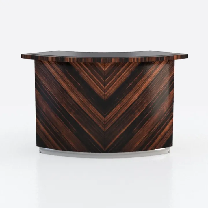 Moderno tavolo da ricevimento a LED, stile minimalista, con 2 cassetti, 79,8 cm, elegante tavolo frontale in finitura Nogal Claro, design salvaspazio per piccoli uffici e spazi commerciali