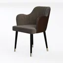 Faux Leather Dining Chairs Set of 2, Modern Left 45 Degree View