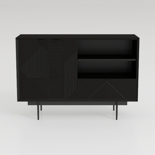 47&quot; Fluted Buffet Cabinet with Tambour Sliding