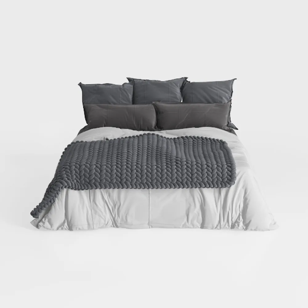 LSIGHTUS Grey Modern Queen Size Platform Bed, Leat