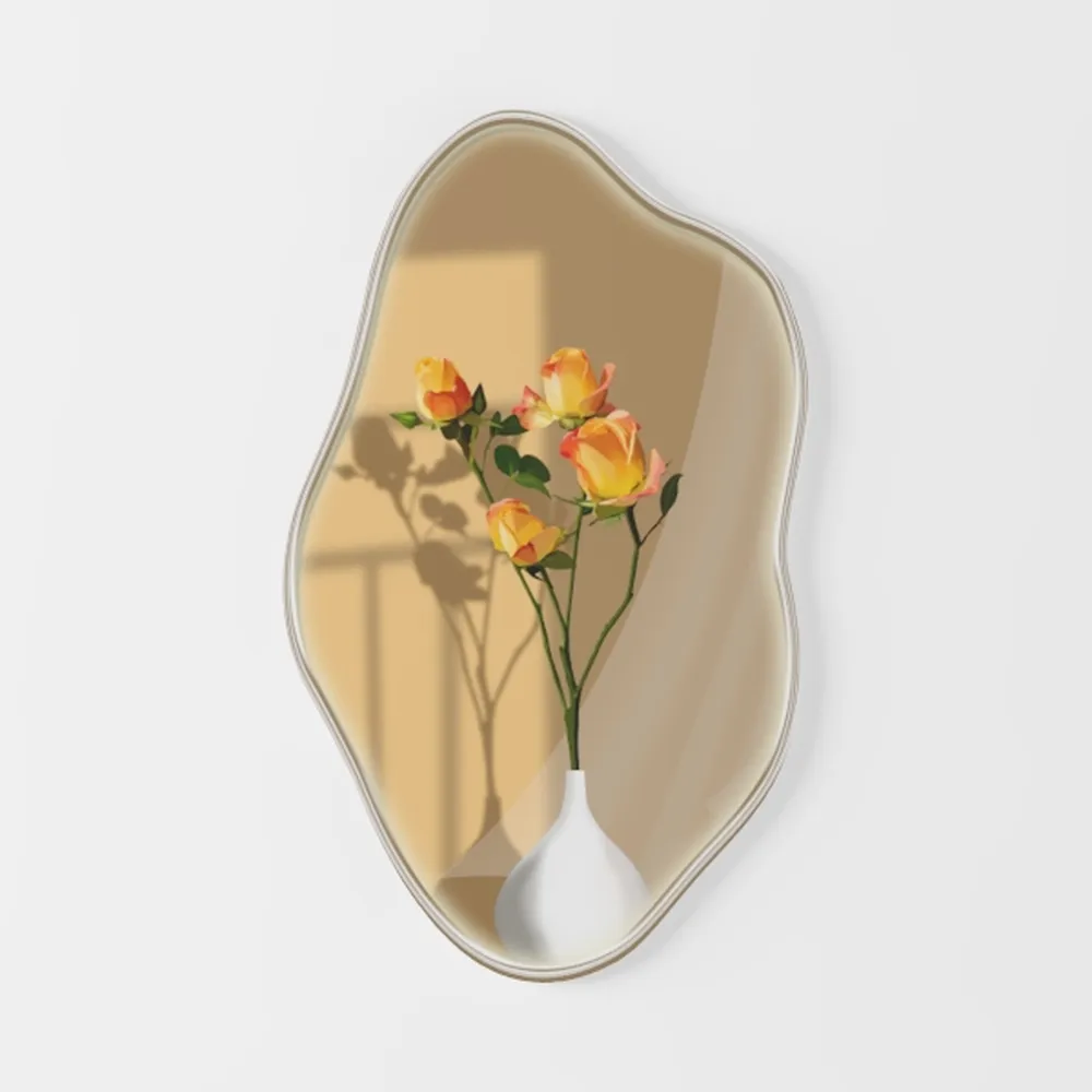 Acrylic Irregular Mirror for Home Decoration DIY Office Makeup Desktop Ornament Decoration Standing Mirror