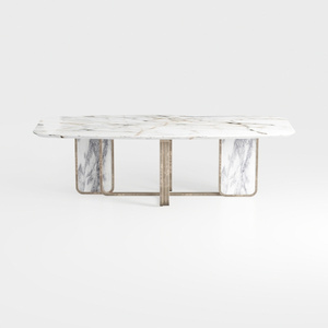 Modern Marble Metal Dining Table 3D Model