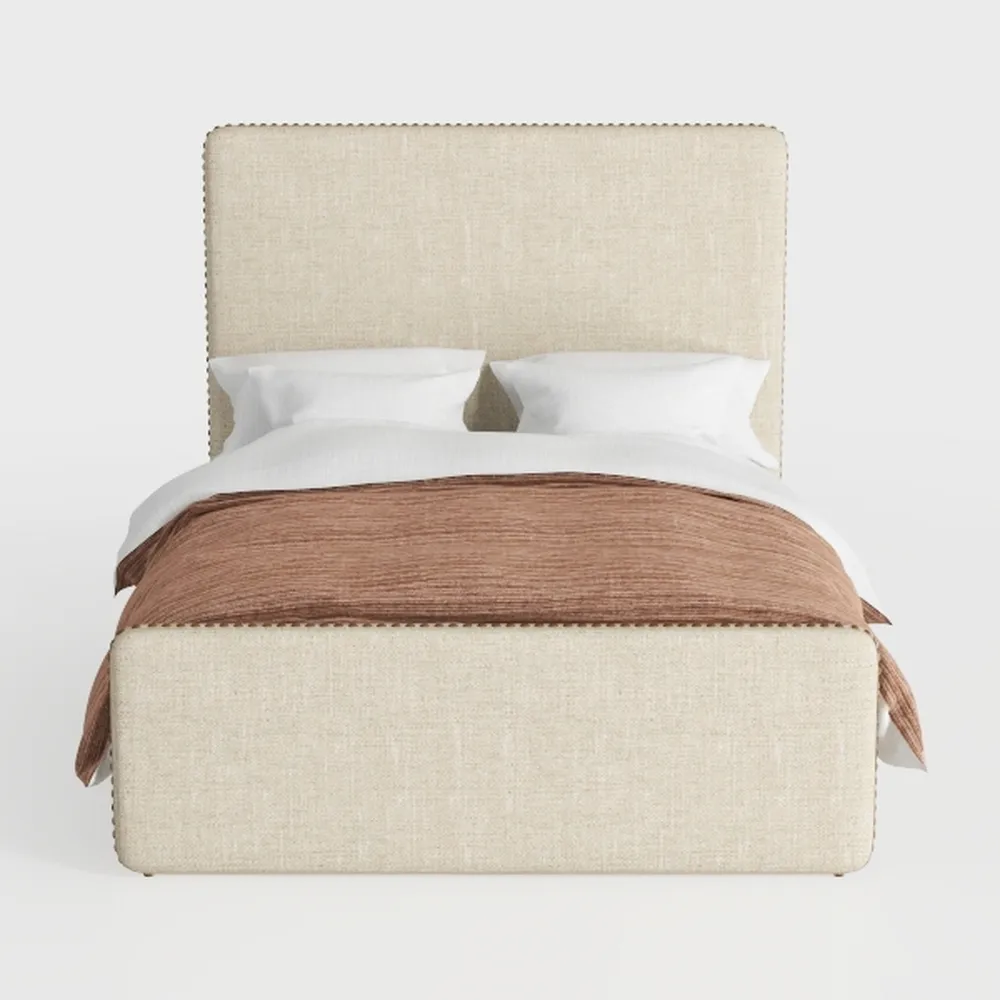 King Size Boucle Bed Frame, Upholstered Floor 