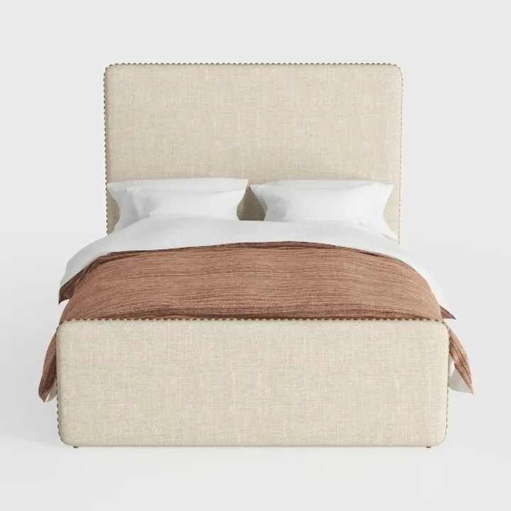King Size Boucle Bed Frame, Upholstered Floor 