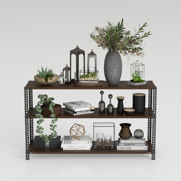 IBF Walnut Low Wide Bookcase, Vintage 63 Inch Long