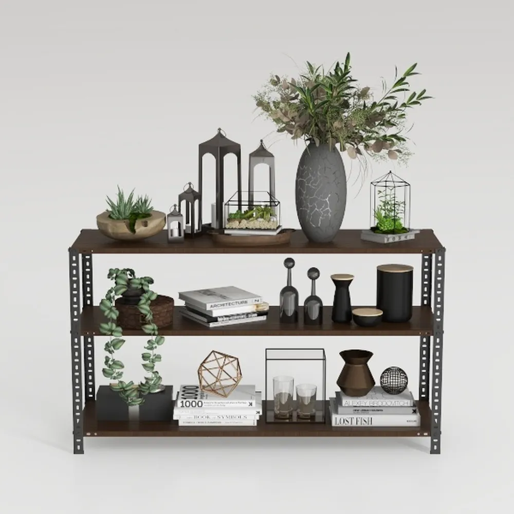 IBF Walnut Low Wide Bookcase, Vintage 63 Inch Long