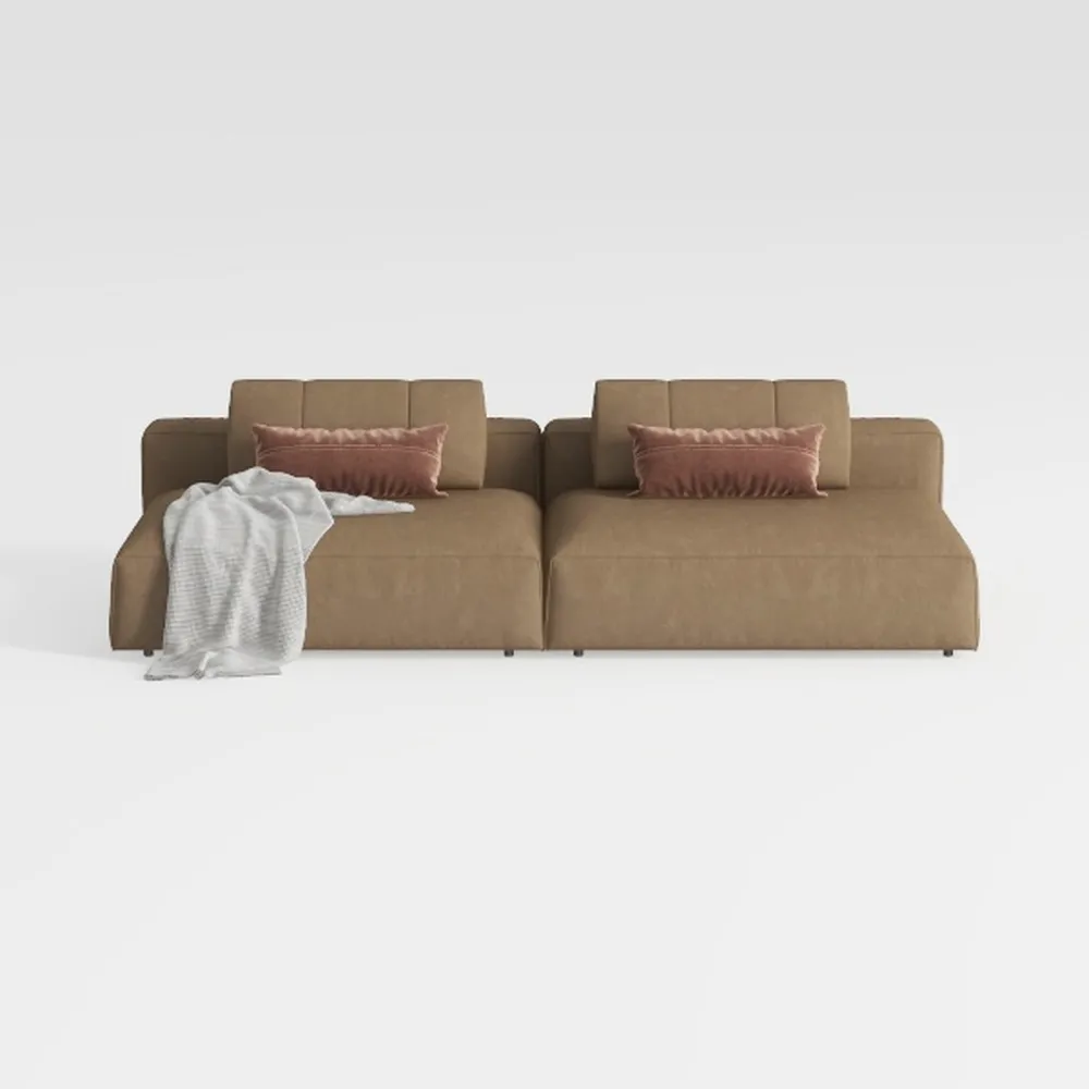 4 Seater Modular Sectional Sofa,L-Shaped Compressi