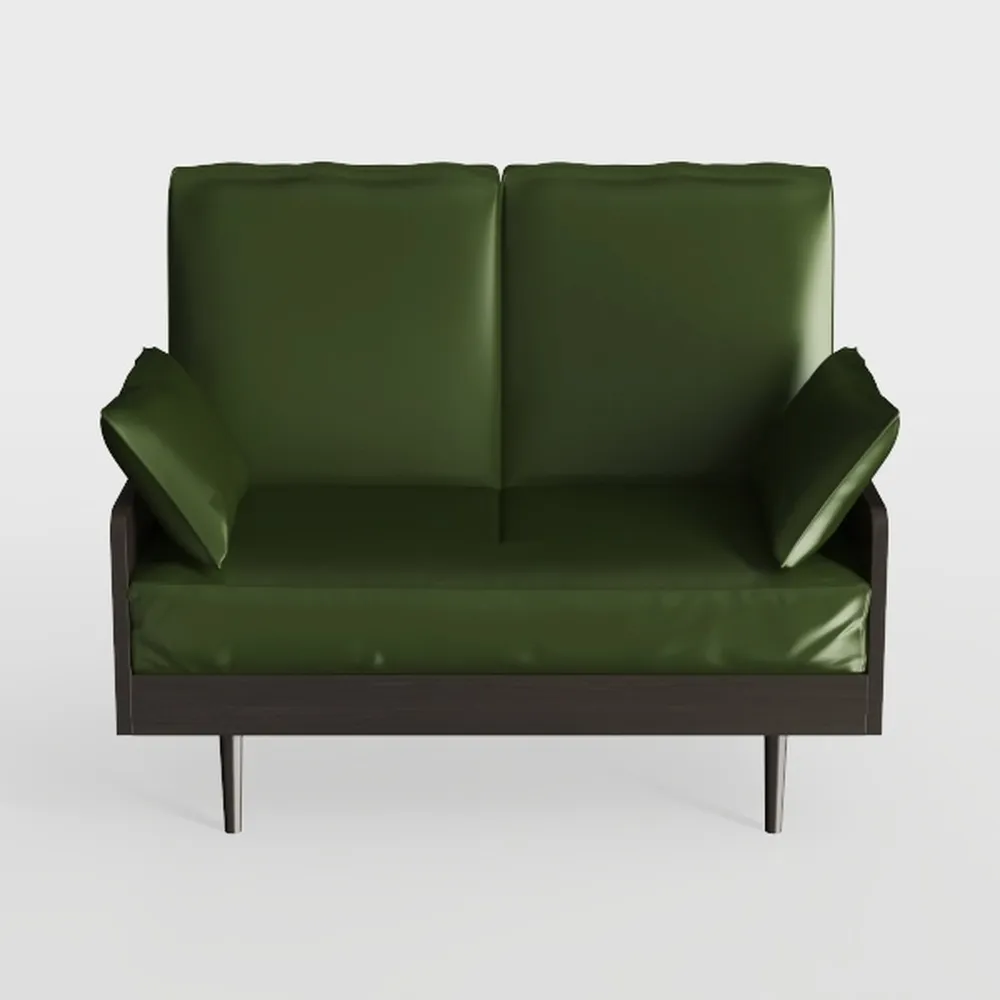 Modern Farmhouse Chaise Lounge Chair, Olive Green 