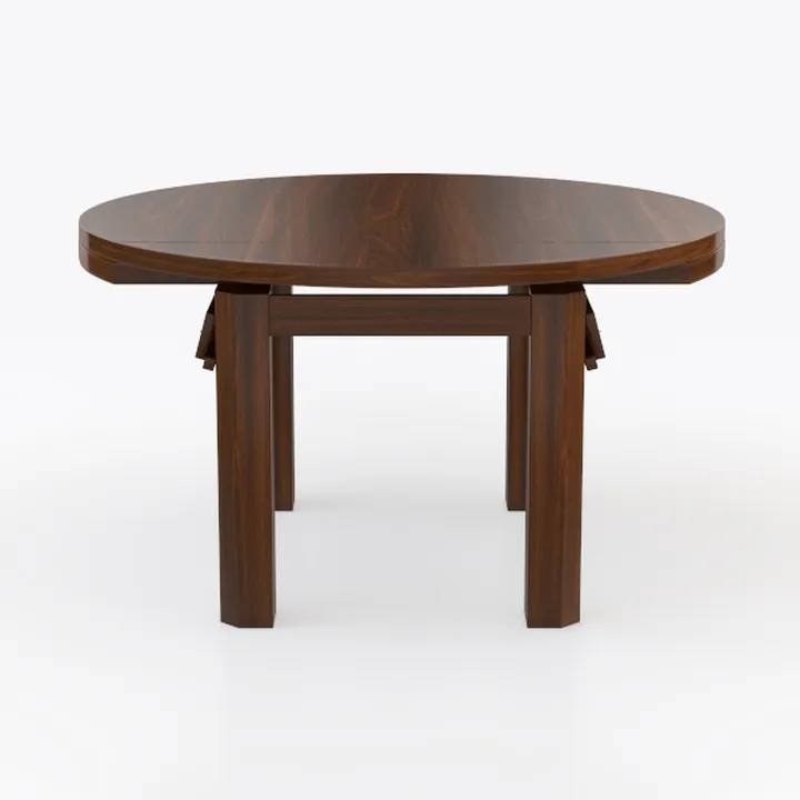 Minimalist Solid Wood Oval Extendable Dining Table 3D Model