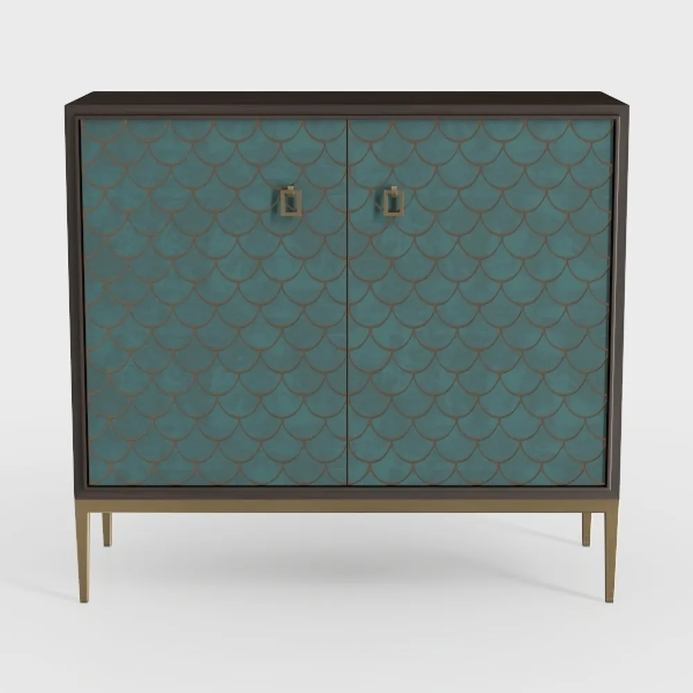 ARTPOWER Green Accent Cabinet with Doors, Modern