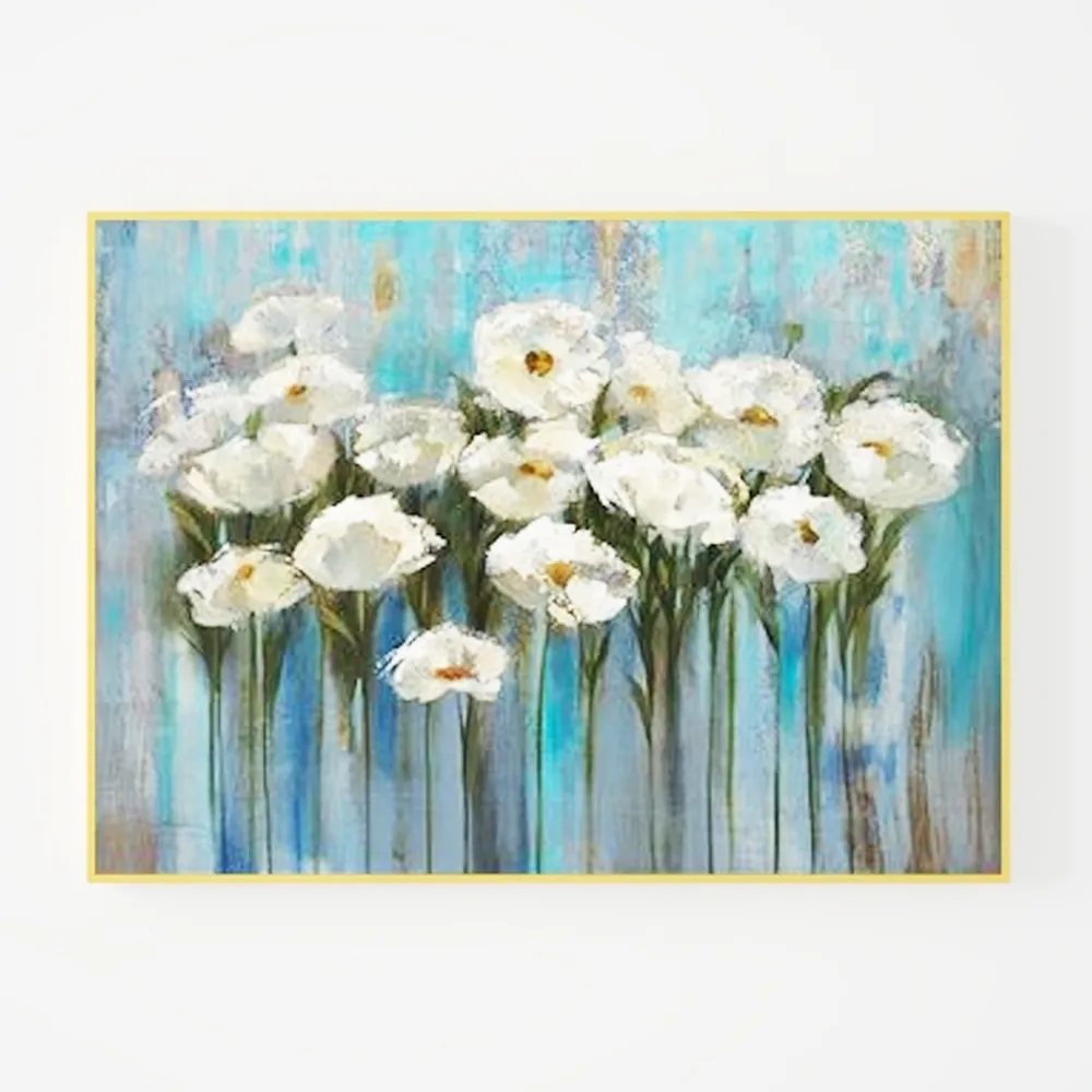 Yihui Arts Landscape Canvas Print Artwork: Teal