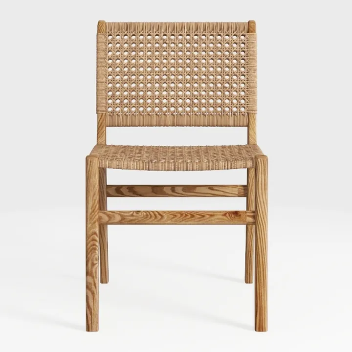 Benjara Set Trya Dining Side Chair Set of 2, Woven