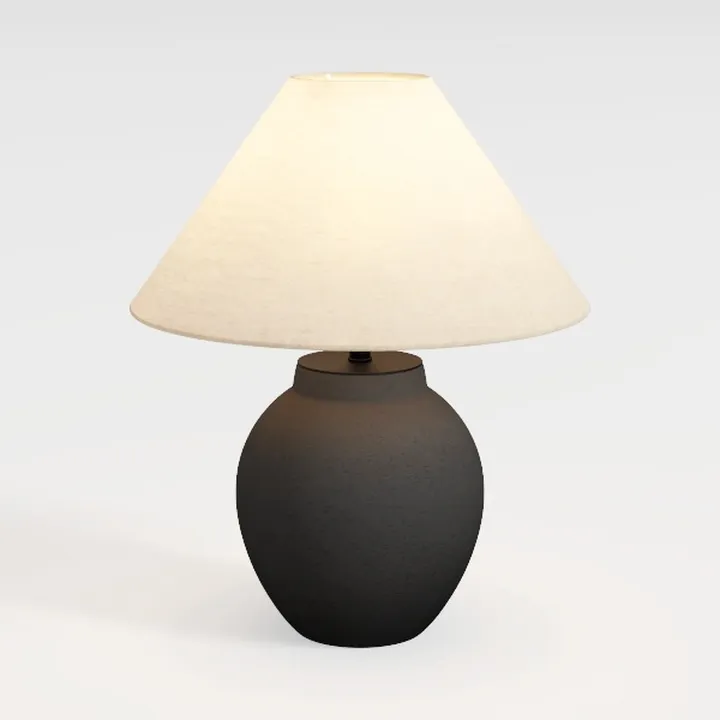 Farmhouse Table Lamps Black 18.8" Tall Ceramic