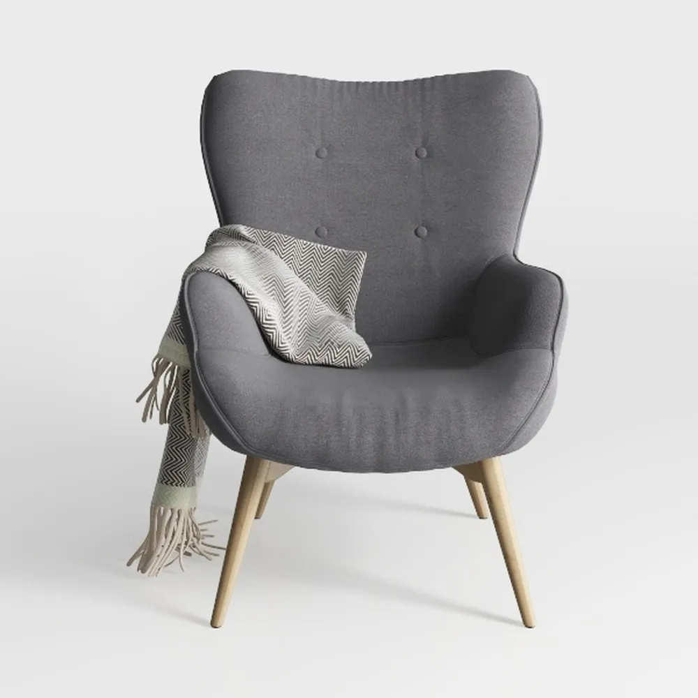 Furniliving Modern Accent Chair, Velvet Tufted