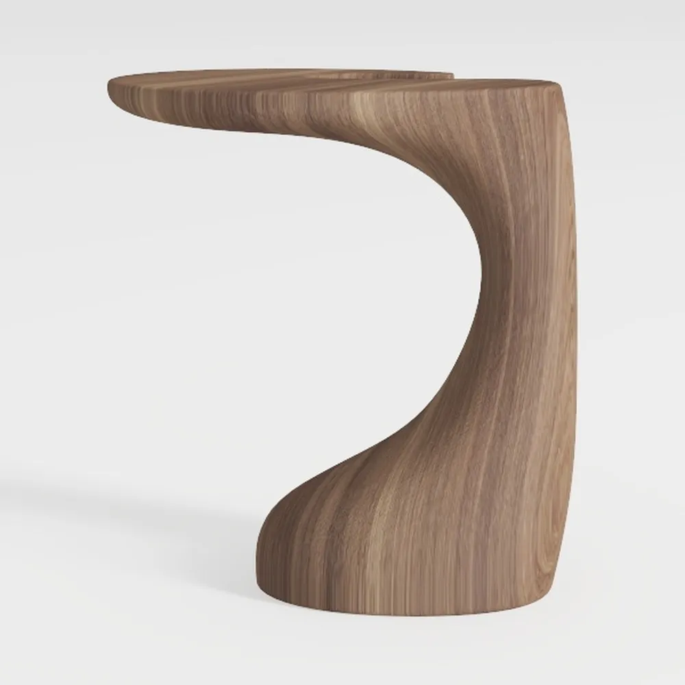 C Shaped End Table for Couch Small Places, Space