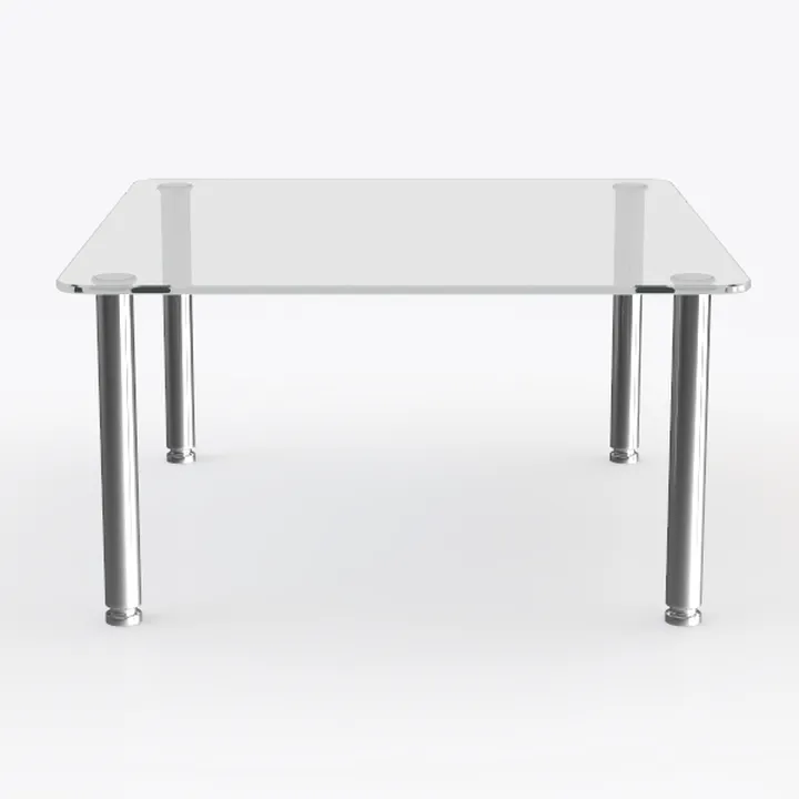 Modern Minimalist Glass Metal Coffee Table 3D Model