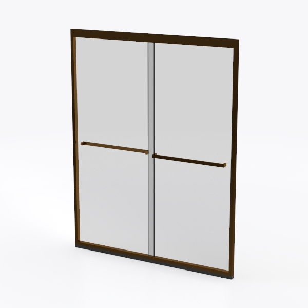 Bathtub Double Sliding Door 55-59 in,Semi