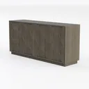 Modern Geometric Pattern Solid Wood Sideboard 3D Model Left 45 Degree View